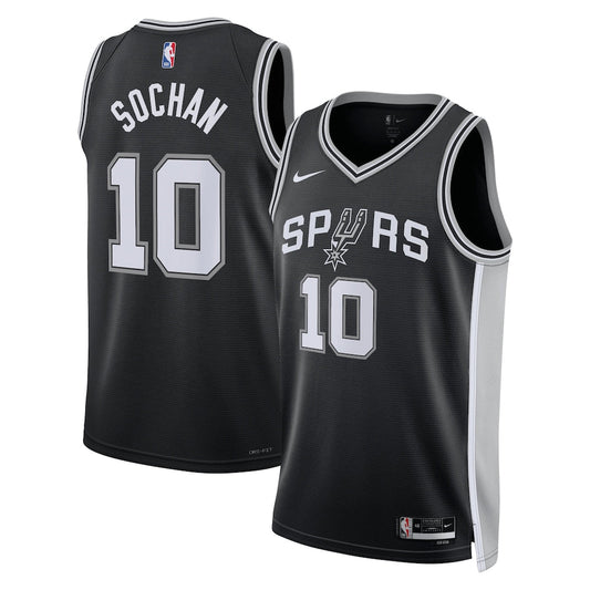 San Antonio Spurs Icon Edition Swingman Jersey Black Jeremy Sochan Unisex | RTJ13012